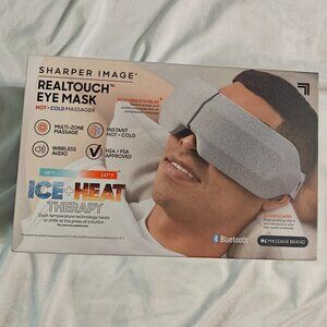 Sharper Image Real Touch Eye Mask. Hot + Cold Massager - Gray